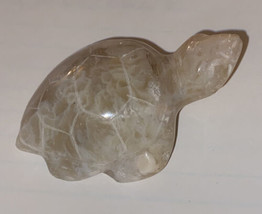 Carved Turtle Quartz Stone Crystal  White   2..25”L x 1.75” W x 1” H - £10.41 GBP