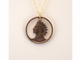 Indian Penny with Rim Cut-Out Coin Jewelry, Necklace/Pendant - £15.78 GBP