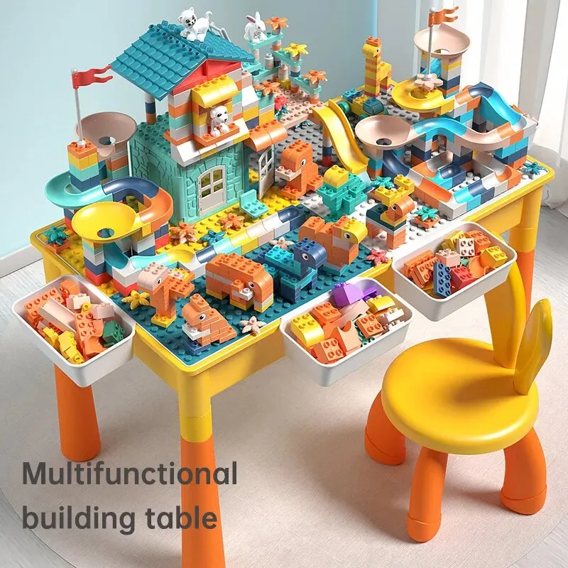 5-in-1 Kids Activity Water Table Toys and Chair Set with 143pcs Large Ma... - $80.00