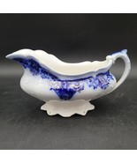 Antique c.1905 Johnson Brothers England Danube Pattern Flow Blue Gravy Boat - $40.52 CAD