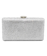 Anthony David Silver Satin &amp; Clear Crystal Evening Bag - $982.05 MXN