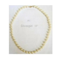 Vintage Imitation Pearl Gold Tone Beaded Necklace - £7.98 GBP