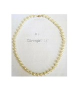Vintage Imitation Pearl Gold Tone Beaded Necklace - £7.86 GBP