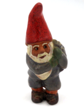 Vintage Gnome Sweden Rolf Berg Pottery Figurine 6&quot; w/ Sticker - $22.27