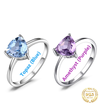 Exquisite 925 Sterling Silver 1.5CT Natural Topaz/Amethyst Gemstone Ring - £32.14 GBP