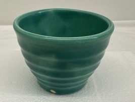 Vintage Mini Green Stoneware Bowl 3.5&quot; Diameter Small With Chip - $9.85