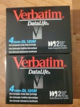 Verbatim 4 GB Data Life 4MM DL 120M Data Cartridge lot of 2 023942895473 - £15.47 GBP