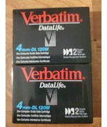 Verbatim 4 GB Data Life 4MM DL 120M Data Cartridge lot of 2 023942895473 - £15.59 GBP
