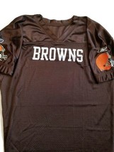 NFL Cleveland Browns Youth Boys Short Sleeve Mesh Jersey Plain Brown Size L - £10.68 GBP
