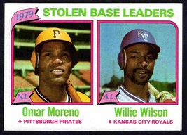 Stolen Base Leaders Kansas City Royals Pittsburgh Pirates 1980 Topps #204 ex/em - $0.75