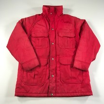 Vintage Woolrich Jacket Womens M Red Full Zip Snaps Pockets Made In USA - £29.60 GBP