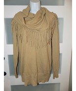 Michael Kors Fringed Cowl Neck Caramel Sweater Size M Women&#39;s EUC - £26.03 GBP