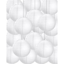 30 Pack 10 Inch White Chinese Japanese Paper Lanterns Decorative Hanging Ball La - £53.15 GBP