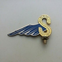 Simplex Blue Gold Silver Front Mudguard Fender Badge Brass For vintage bicycle - $50.00