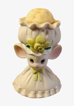 Lefton Porcelain Mouse Pin Cushion Figurine Vtg Tiny FREE SHIPPING - £17.38 GBP