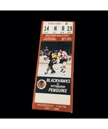 CHICAGO BLACKHAWKS VS PITTSBURGH PENGUINS TICKET VINTAGE JANUARY 1st 1986 - £37.32 GBP