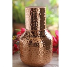 Copper Hammered Shine Finish Traditional Ghada Shape bedroom bottle with... - £52.33 GBP