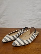 SPLENDID Sarum Slingback Striped B &amp; W Pointed-Toe Ballet Shoes Flats Si... - $24.95