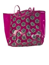 Vera Bradley Tote Pink Floral Large Pool Beach Bag Coastal Bloomcore Picnic - $472.37 MXN
