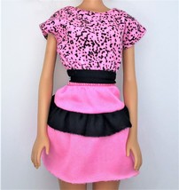 Mattel 1990 Barbie Fashion Finds Pink &amp; Black Dress - £7.07 GBP