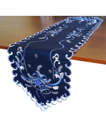 Holiday Christmas Table Runner 13&quot;X34&quot;, Cutwork Embroidered Floral Chris... - €19,93 EUR