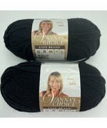 Lion Brand Vanna&#39;s Choice Yarn 860-153 Black Medium 4 3.5oz 170 yd Lot of 2 - £10.82 GBP