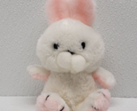 Vintage Dakin 1981 Bunny Rabbit Sitting Plush White Pink Ears Feet Easter  - $16.72