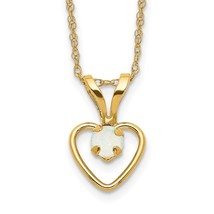 Children&#39;s October Opal Birthstone Heart Necklace - £110.87 GBP