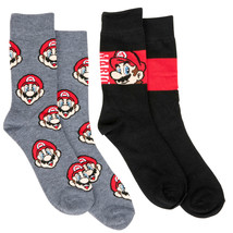 Super Mario Bros. Mario Icons Men&#39;s Crew Socks 2-Pack Multi-Color - £11.77 GBP