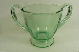 Vintage Depression Glass Mint Green Open Sugar Bowl - $31.64