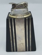 Reed &amp; Barton Black Stone Applied Sterling Silver Evans Lighter Art Deco - £115.92 GBP