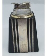 Reed &amp; Barton Black Stone Applied Sterling Silver Evans Lighter Art Deco - $2,826.72 MXN