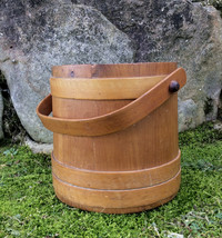 1950&#39;s Hand Made Wooden Firkin Bucket By A Wapsie Whistler - £107.91 GBP