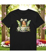 Whimsical Fairy in Daisy Teacup T-Shirt | 100% Cotton Tee L-3X Garden Gift - $362.71 MXN+