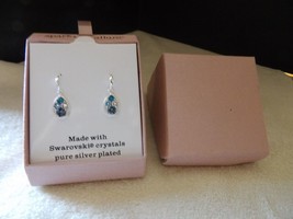Jewelry pierced earrings Made with Swarovski crystals pure silver plated - £11.80 GBP