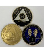 Alcoholics Anonymous 24 Hrs + 1 Year Bill W Dr Bob Recovery Coin Medalli... - $37.89 CAD