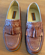 Florsheim Amazonas Comfort Brown Leather Tassel Loafer Shoes #18096 Size 10D - £28.41 GBP