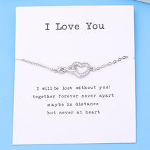 New Silver Color Copper Wish Card Infinite Love Heart Mother Simple Bracelet For - £11.49 GBP