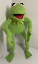 VTG Kermit the frog Posable stuffed animal by Applause 12&quot; Muppets  nice cond - £14.26 GBP