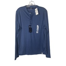Alfani Mens Henley Shirt Size Small Navy Blue Long Sleeve New - $18.00