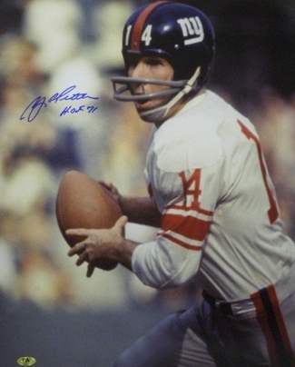 Primary image for YA Tittle signed New York Giants Color Passing Vertical 16x20 Photo HOF 71