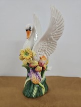 Vintage Fitz &amp; Floyd Tulip Swan 9&quot; tall Candlestick - $39.59