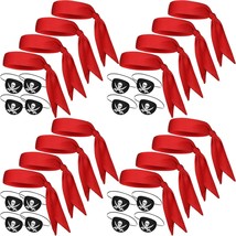 32 Pcs Pirate Accessories Pirate Party Supplies Include 16 Pcs Red Pirate Head B - £40.50 GBP