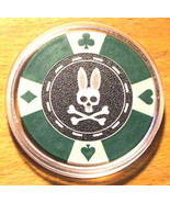 (1) Psycho Bunny Poker Chip Golf Ball Marker - Green - £6.25 GBP
