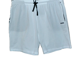 Hugo  Boss Men&#39;s Mix&amp;Metch White Black Logo Knit Cotton Casual Shorts Size 2XL - £29.64 GBP