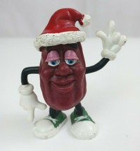 Vintage 1988 California Raisins Christmas Santa Hat 3&quot; Collectible Figure - £7.71 GBP