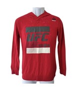 Reebok UFC XCIII Fight For Yours Red Hoodie Distressed Lightweight Hoodi... - $26.31 CAD