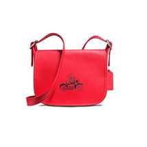 New Coach Handbag Disney Red Leather Crossbody Mickey Mouse - £171.42 GBP