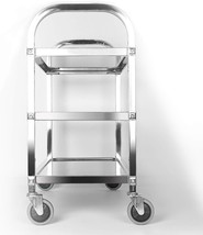 Uyoyous Stainless Steel 3 Shelf Utility Service Cart 37.4X19.7X37.4, 330 Lb. - £144.92 GBP