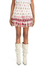 Isabel Marant Etoile Womens Naomi Smocked Cotton &amp; Lurex Printed Mini Sk... - $235.96